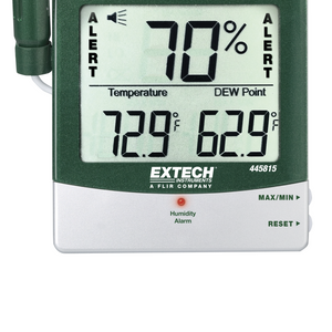 EXTECH 445815 Higrotermómetro con alerta de humedad y sonda remota