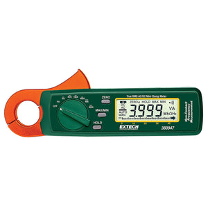 Mini Pinza Amperimétrica CA/CC de RMS Real 400 A con Resolución de 1 mA y Medición de Frecuencia Sin Contacto de EXTECH