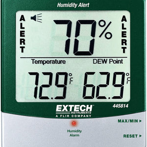 EXTECH 445814 Higrotermómetro con alerta de Humedad relativa