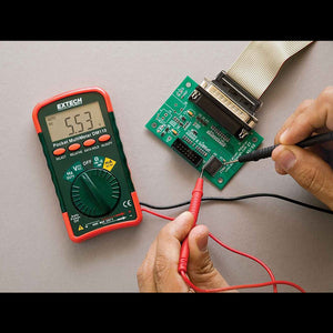 Mini Multímetro de Bolsillo CA/CC Hasta 500 V con 10 Funciones de EXTECH