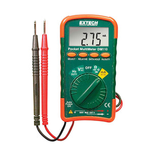 Mini Multímetro de Bolsillo CA/CC Hasta 500 V con 10 Funciones de EXTECH