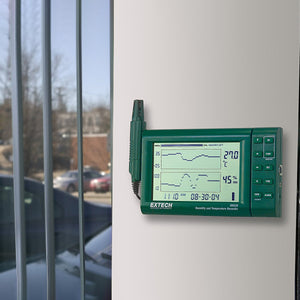 Registrador Gráfico con Pantalla LCD de Temperatura y Humedad, y Calculador del Punto de Rocío de EXTECH