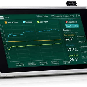 EXTECH RH550 Registrador gráfico de humedad & temperatura con pantalla táctil y cálculo del punto de rocío
