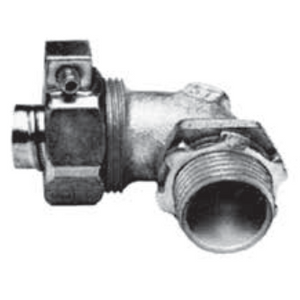 Conector curvo Appleton ST9050L de 90° para Liquid tight de 1/2" con terminal de puesta a tierra. Paquete de 25 piezas
