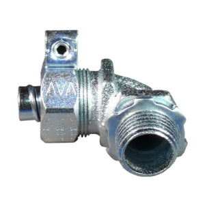 Conector curvo Appleton ST9075L para Liquid tight de 3/4" con terminal de puesta a tierra. Paquete de 10 piezas